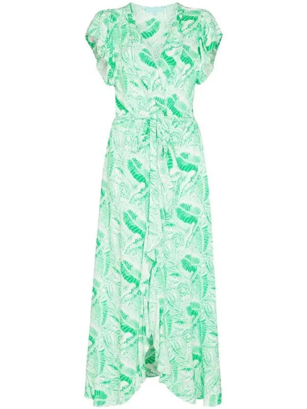 NWT Melissa Odabash Bria Ruffled Printed Voile Wrap Dress Sz Large SwimCover - Picture 5 of 13